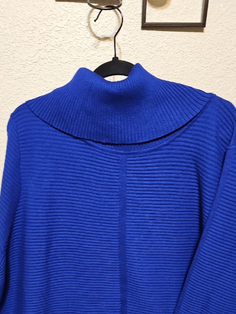 Cyrus Cobalt Ribbed Funnel-Neck Sweater - Picture 2 of 7